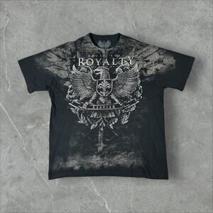 Xzavier AOP Y2K Affliction Style Size XL AXR Rhinestone Rock Royalty T-Shirt